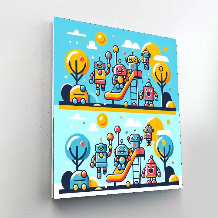 Funky Robot Playground Painting By Numbers Kit