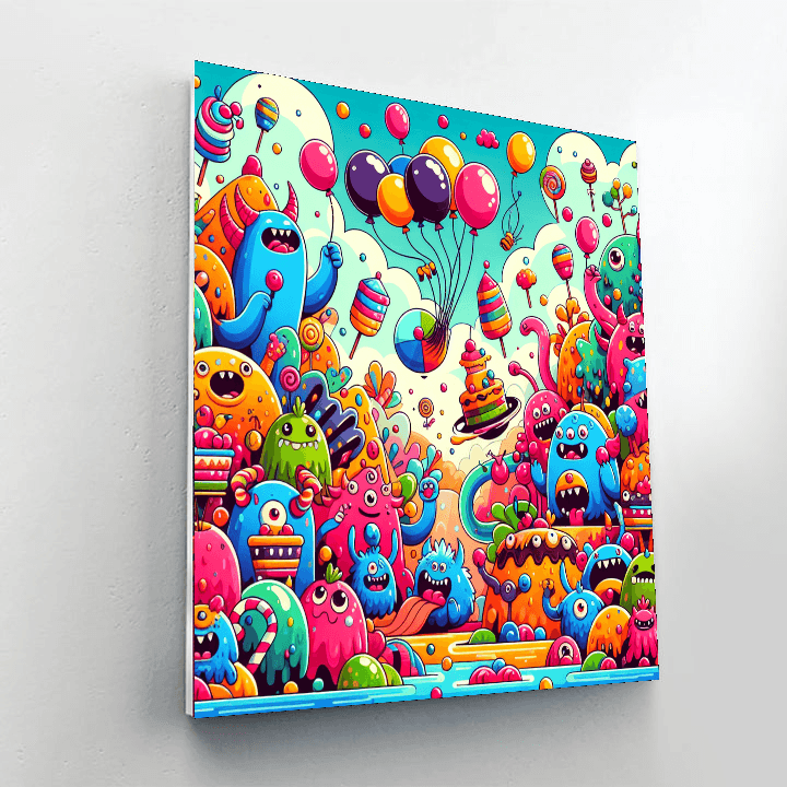 Adventures Of Friendly Monsters Number Painting