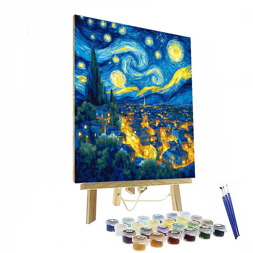 Vincent Van Gogh Inspired Starry Nights In The City  Paint By Numbers Kits