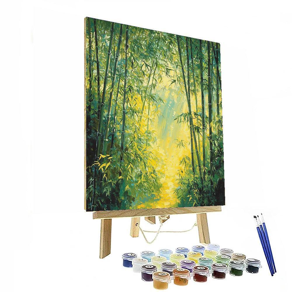 Utagawa Hiroshige Inspired Ethereal Bamboo Grove  Number Painting