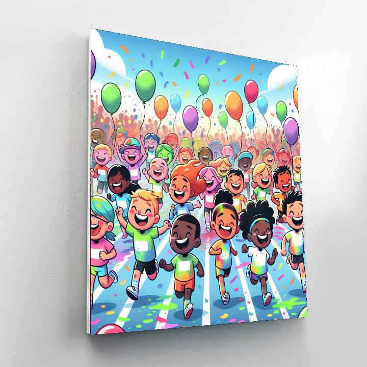 Rainbow Race Day Paint By Number