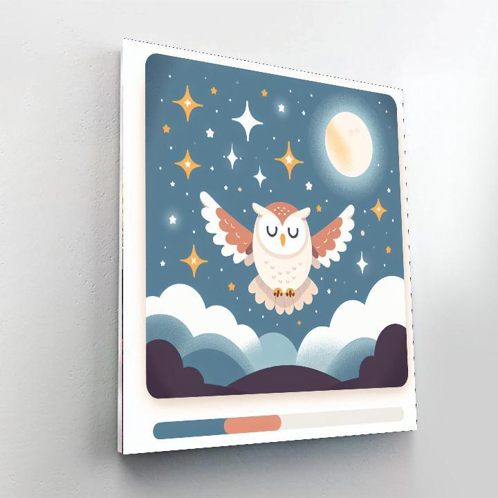 Magical Owl's Midnight Flight Painting Number Kit