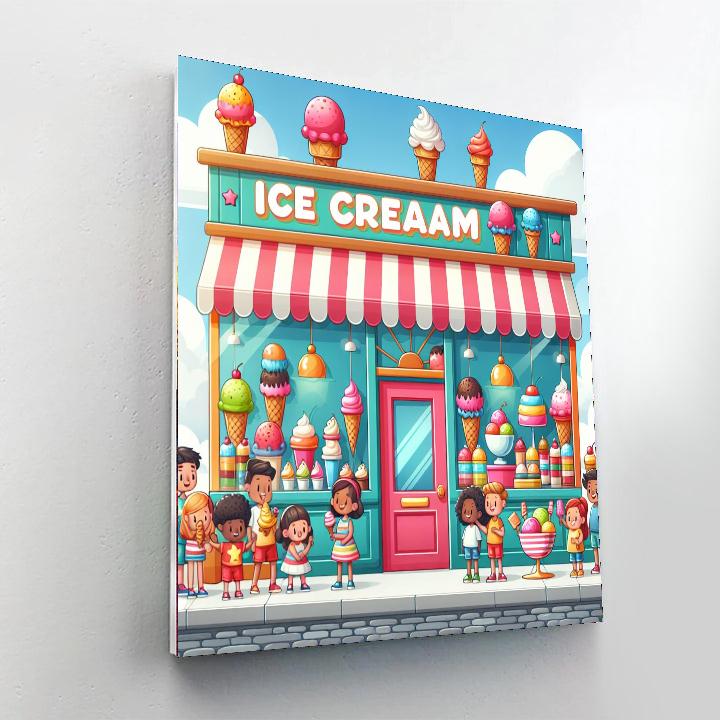Lovely Ice Cream Wonderland Painting By Numbers Kit