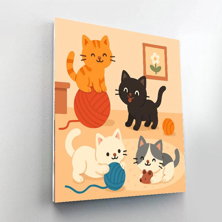 Adorable Kitten Kingdom Numbered Painting Kits
