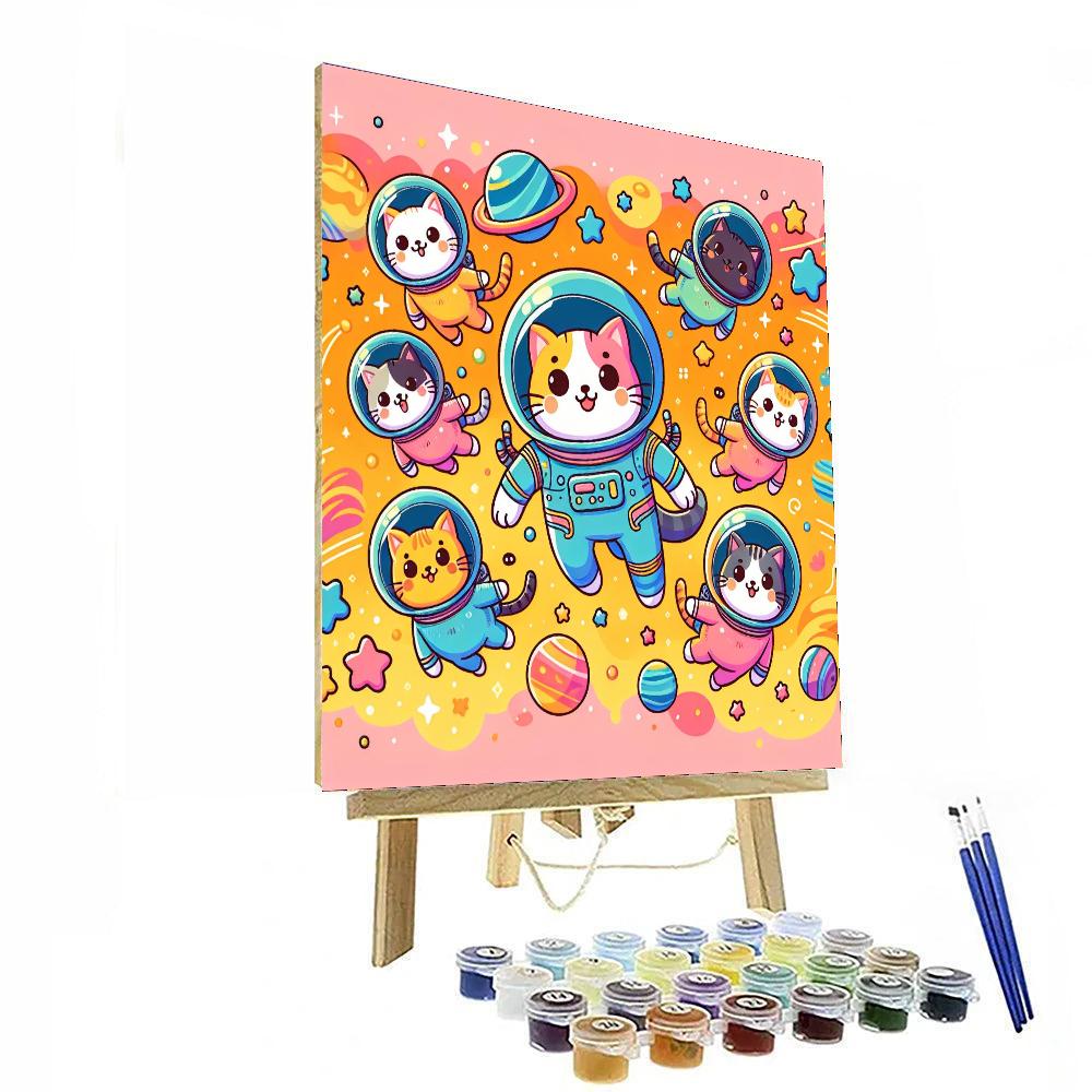 Funky Space Cats Paint By Numbers