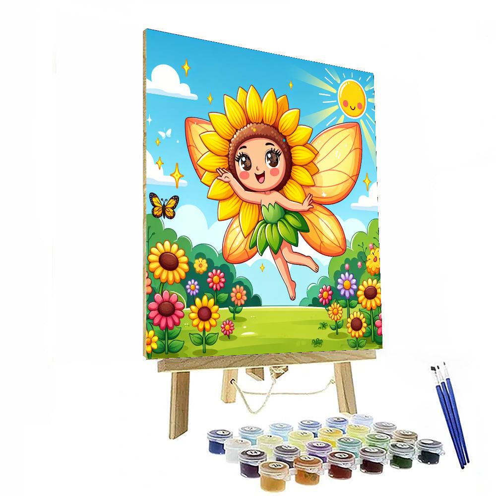 Bright Sunflower Fairy Painting By Numbers Kit