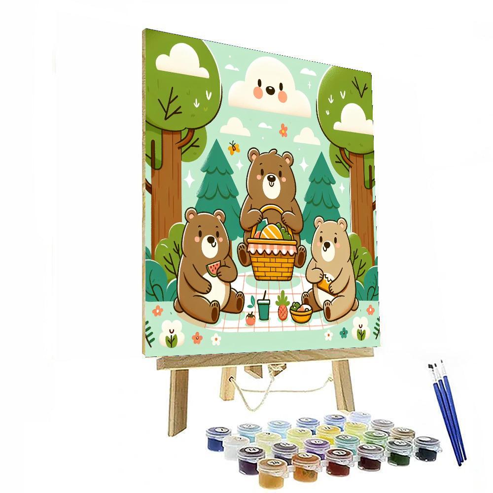 Playful Bears Number Painting