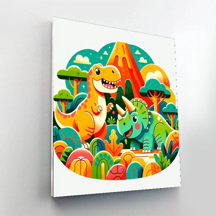 Adventures With Dino Friends Painting Number Kit
