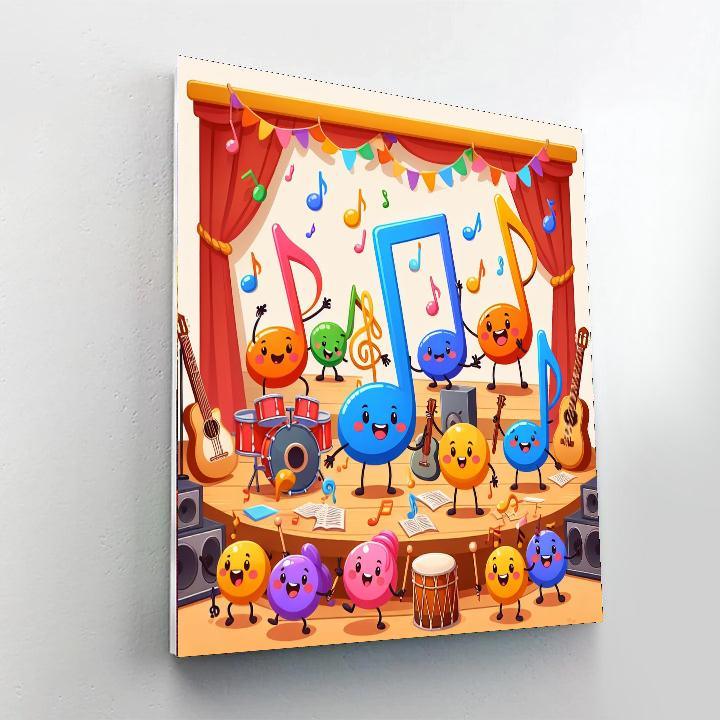 Happy Musical Notes Paint By Number
