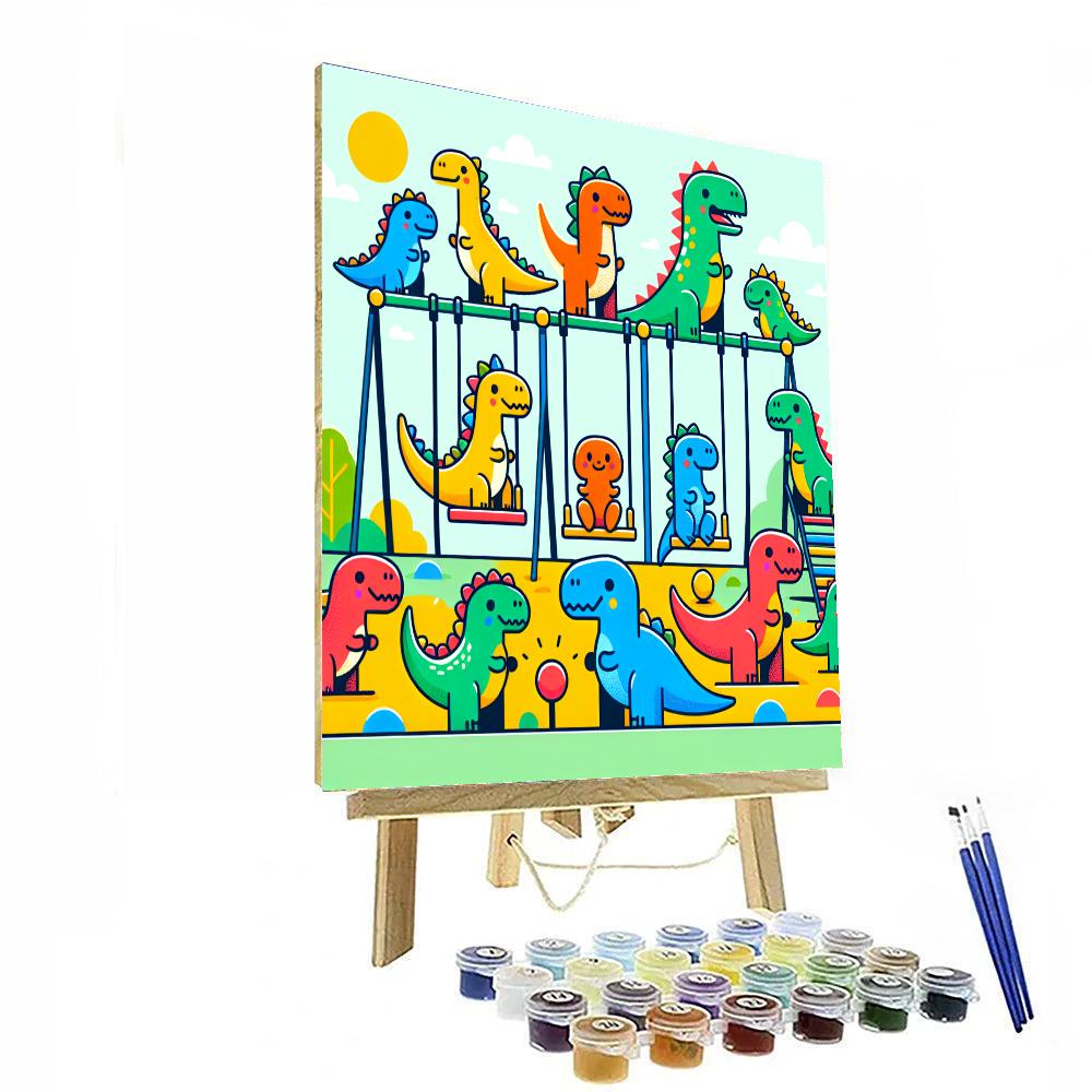 Fun Dinosaur Playground Paint By Number