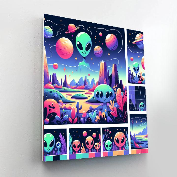 Adventurous Alien Planet Paint By Numbers Art