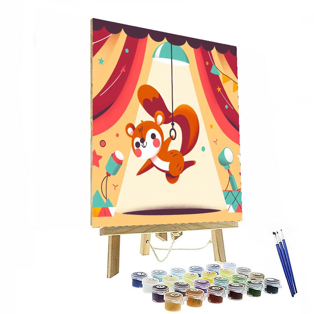 Circus Acrobat Squirrel Number Painting