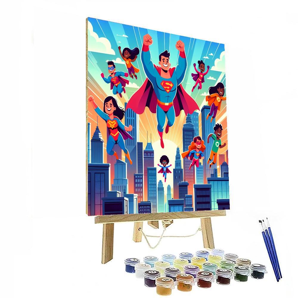 Superhero Adventures In The City Paint By Numbers Kits
