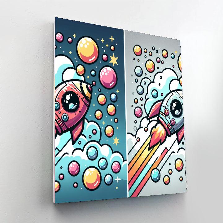 Galactic Bubble Adventure DIY Paint By Numbers