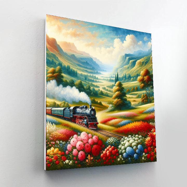 Charming Vintage Train Journey Painting By Numbers Kit