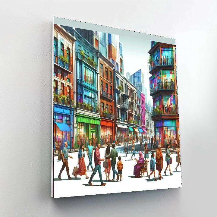 Colorful Urban Street Life Paint By Numbers Kits
