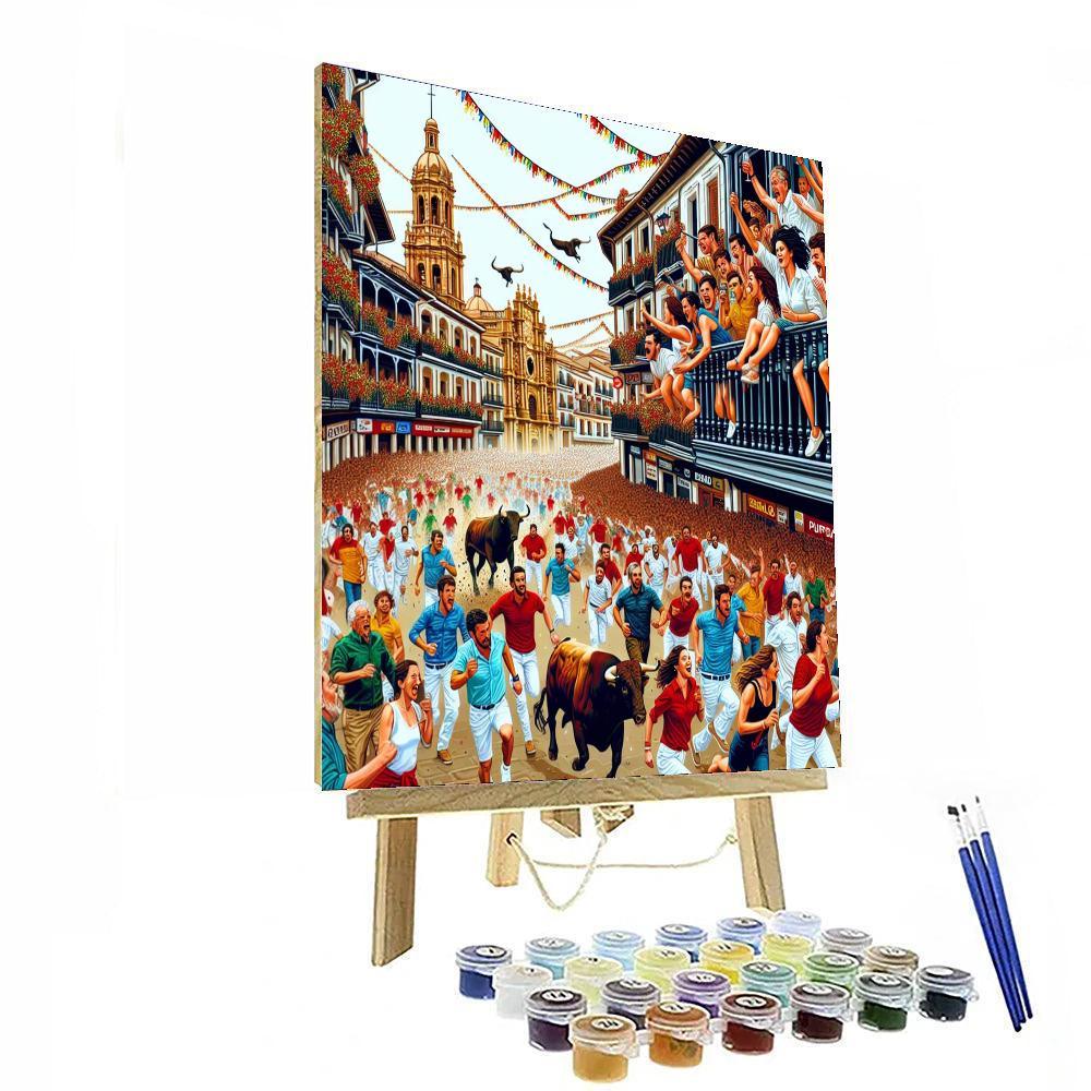 Festival Of San Fermín - Pamplona, Spain Paint By Numbers Art