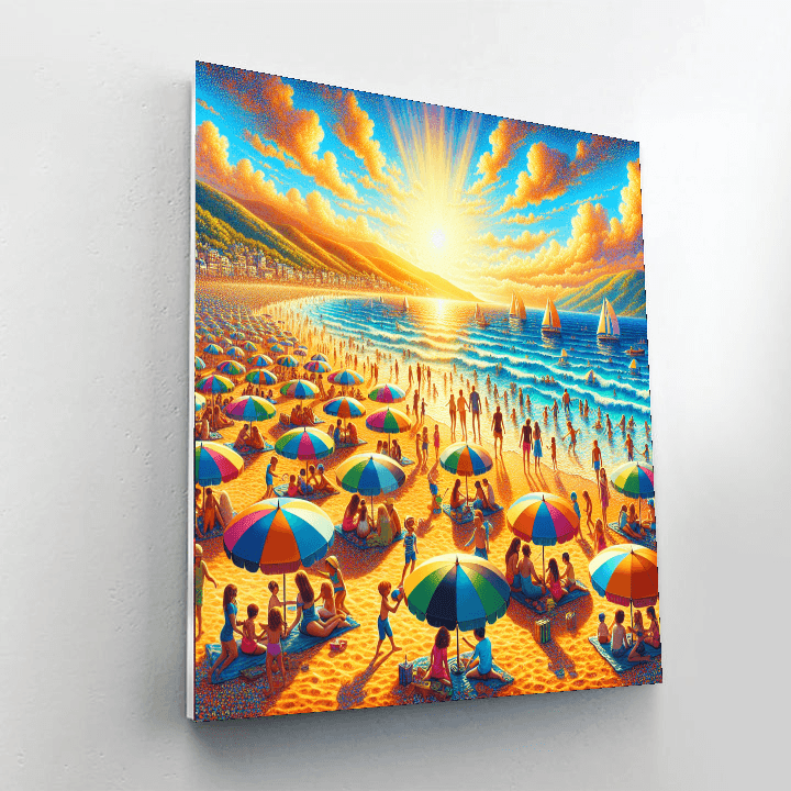 Joyful Summer Beach Day Number Painting