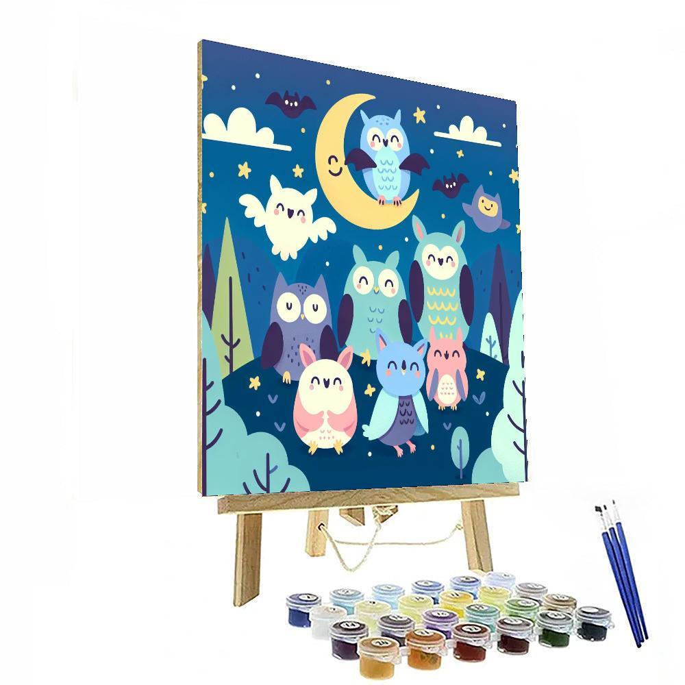 Starry Night Creatures Painting Number Kit