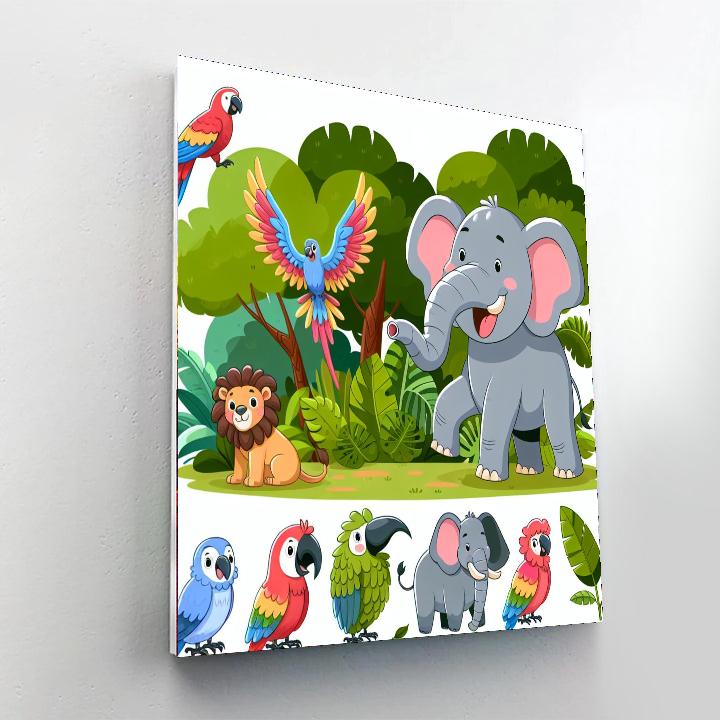 Jubilant Jungle Joy Painting By Numbers Kit
