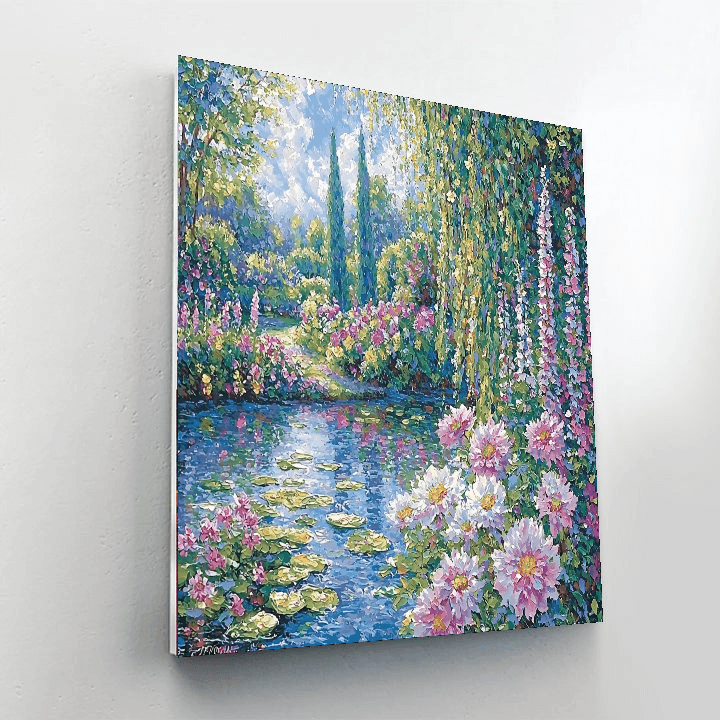 Claude Monet Inspired Ethereal Garden Of Flowers  Paint By Numbers Art