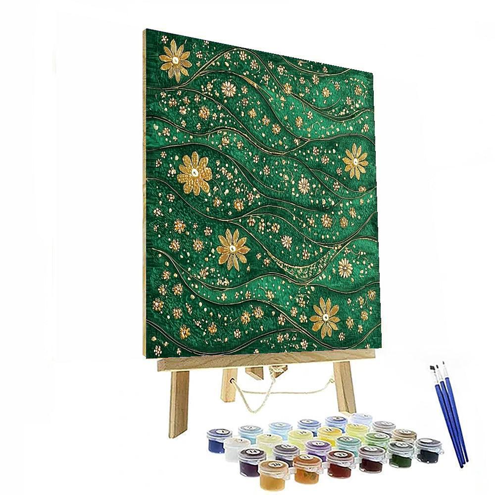 Nandalal Bose Inspired Emerald Waves Of Heritage  Painting Number Kit