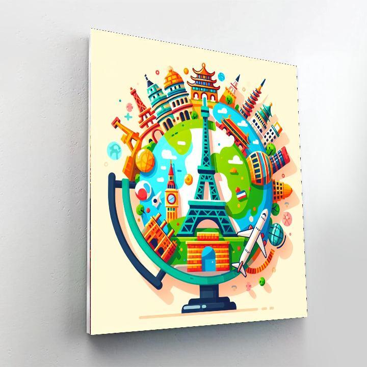 Traveling The Globe Numbered Painting Kits