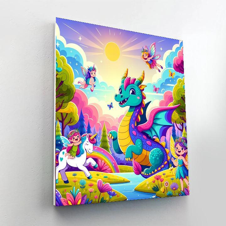 Fantasy Creatures Unite Paint By Numbers Art