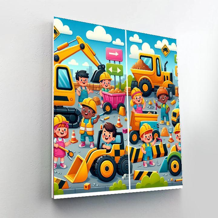 Colorful Construction Zone Numbered Painting Kits