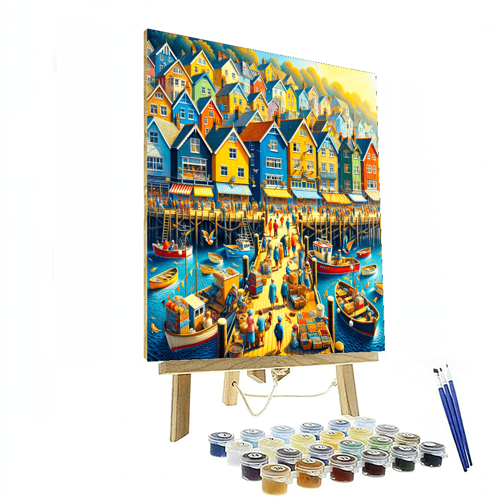 Sunny Seaside Village Paint By Color