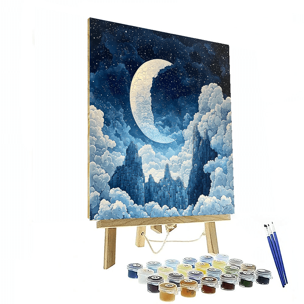 René Magritte Inspired Lunar Lullaby  Paint By Color