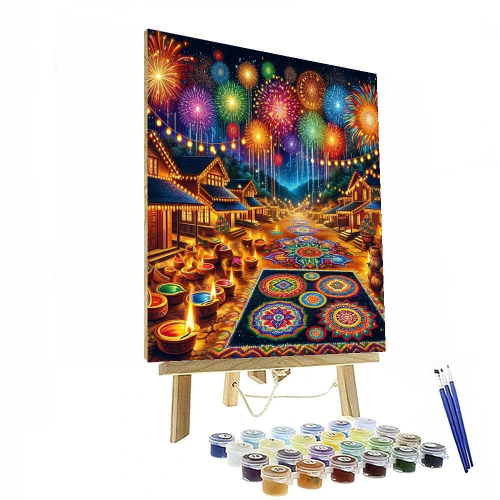 Diwali Festival - New Delhi Painting By Numbers Kit