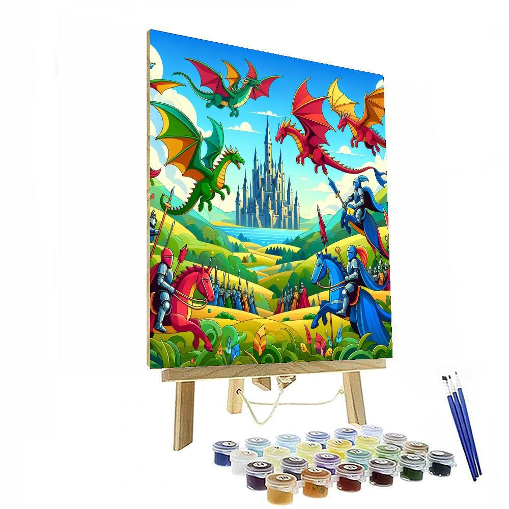 Royal Knights And Dragons Paint By Number