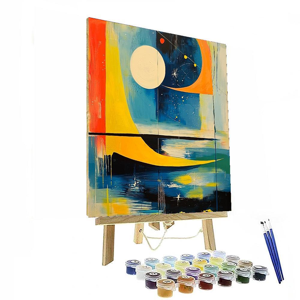 Joan Miró Inspired Dynamic Dreamworld  Paint By Color