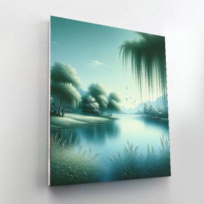 Whispering Willows By The Lake Paint By Numbers Art