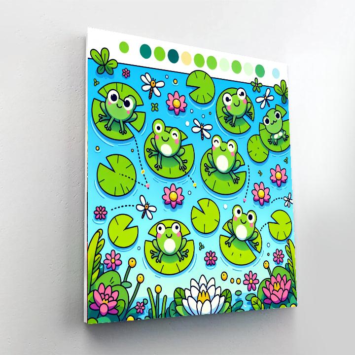 Fanciful Frog Pond Paint By Numbers Art