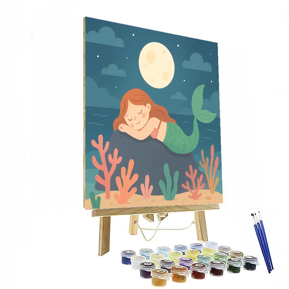 Moonlit Mermaid’s Coral Cove DIY Paint By Numbers