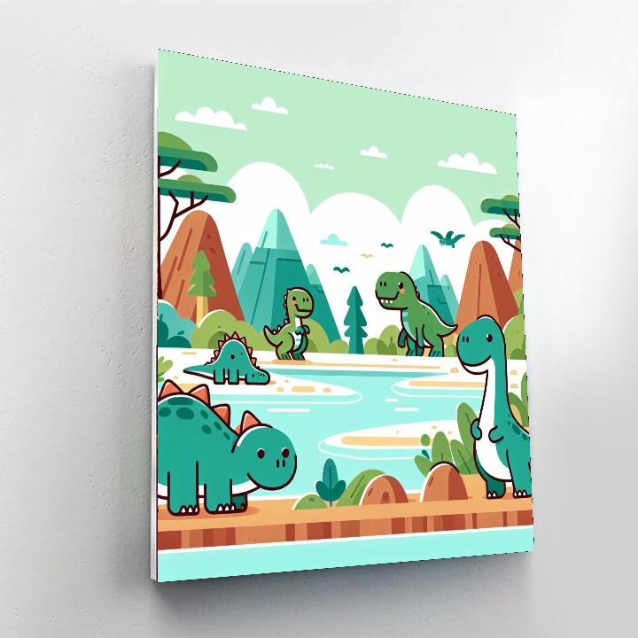 Dino Valley Adventure DIY Paint By Numbers