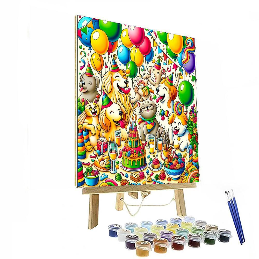 Joyful Pet Party Painting By Numbers Kit