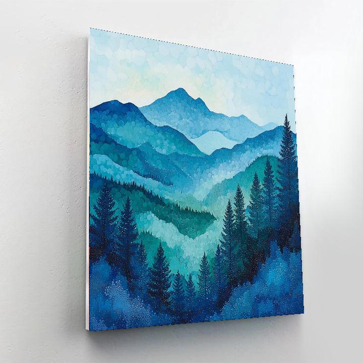 Georges Seurat Inspired Mountain Mist  Paint By Numbers Art