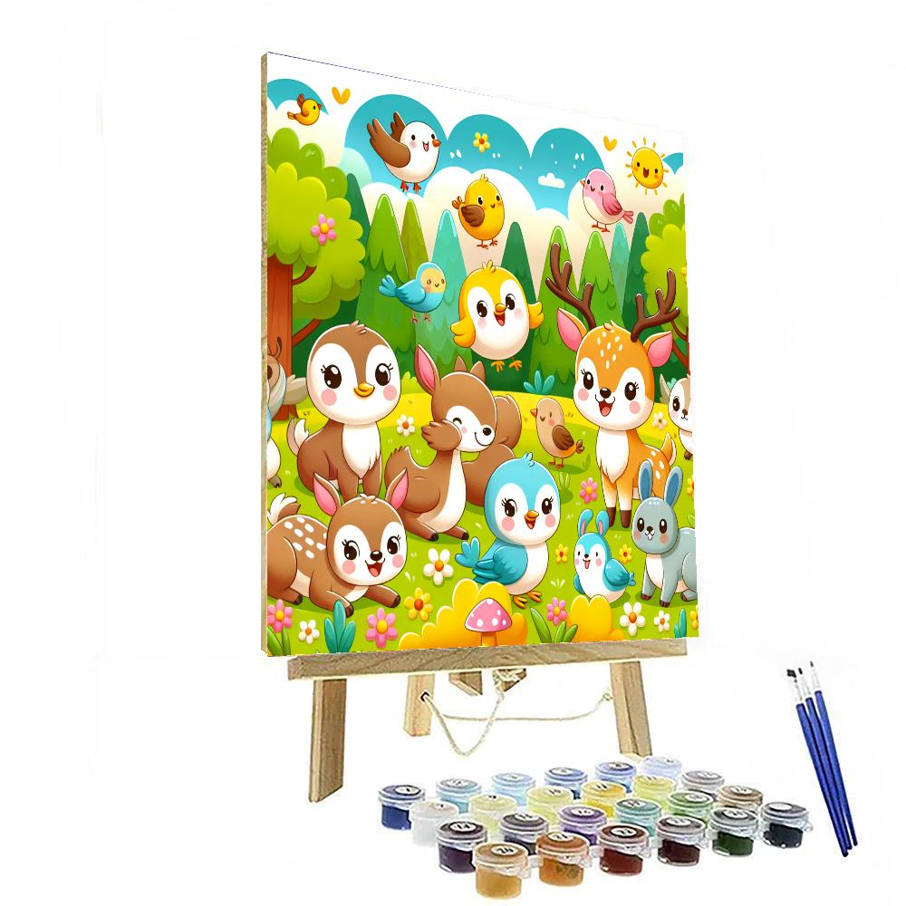 Friendly Animals In Nature Paint By Numbers Kits