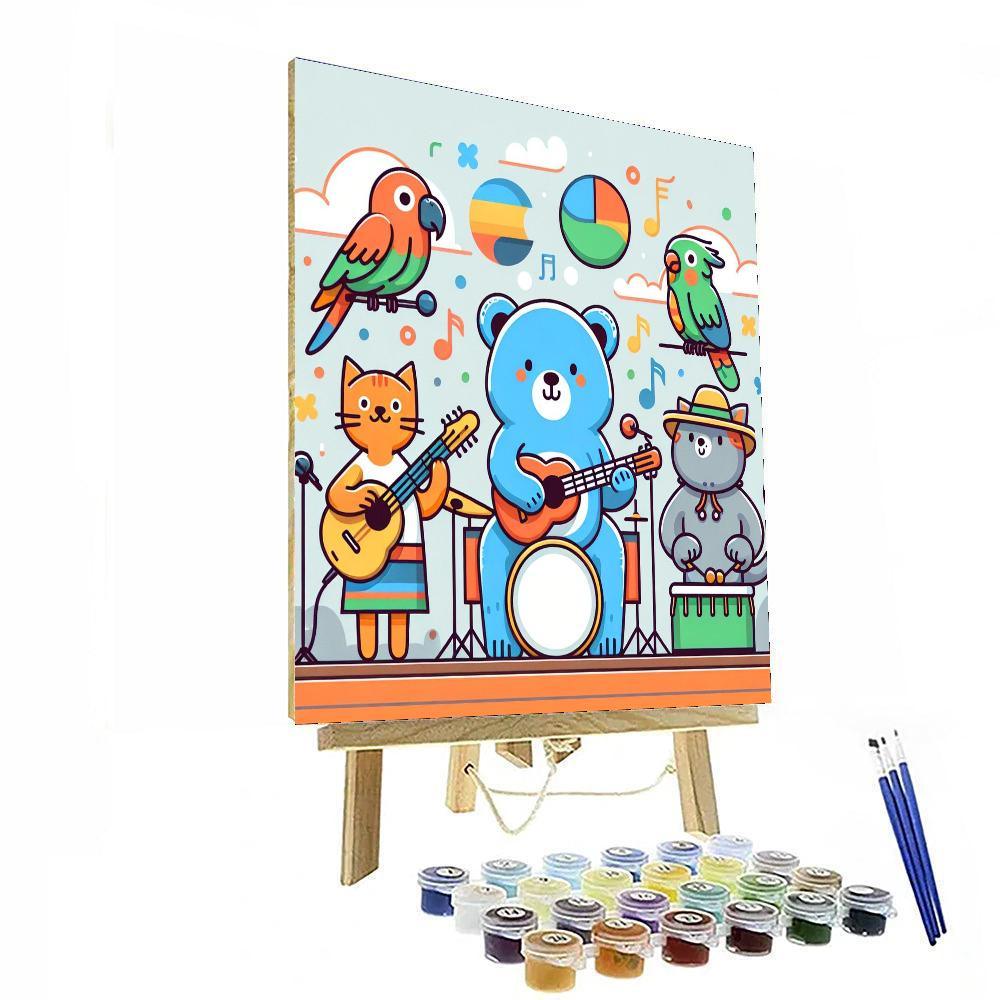 Cheerful Music Band Number Painting