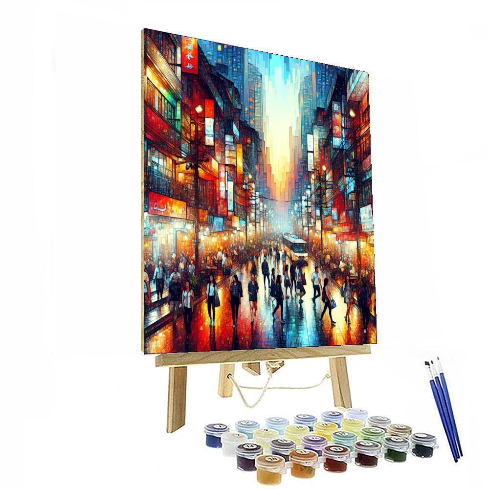Lively City Street Scene Paint By Color
