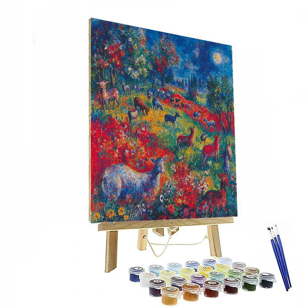 Marc Chagall Inspired Mystic Animals In Harmony  Paint By Numbers