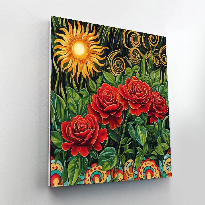 Frida Kahlo Inspired Serenade Of Sunlit Blooms  Numbered Painting Kits