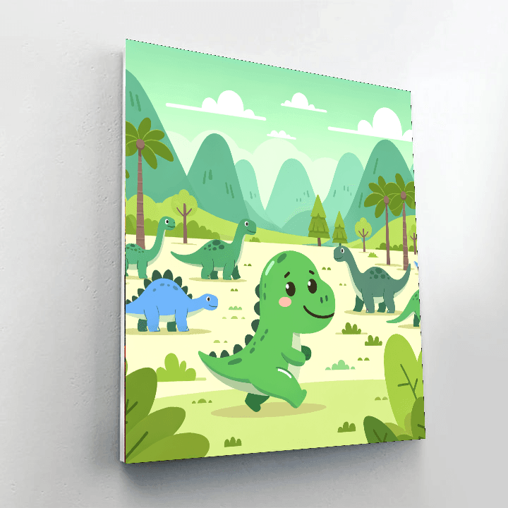 Friendly Dinosaur Valley DIY Paint By Numbers