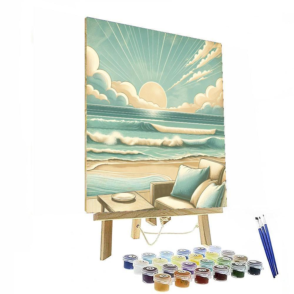 Serene Beach Oasis Paint By Numbers Art