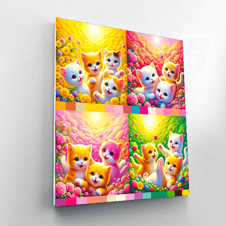 Frolicking Kittens Adventure Painting Number Kit