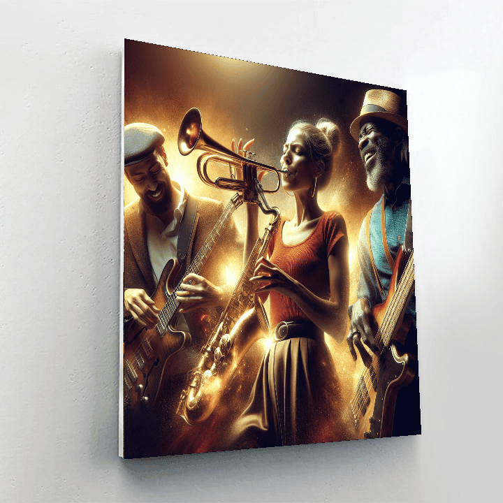 Energetic Jazz Ensemble Number Painting