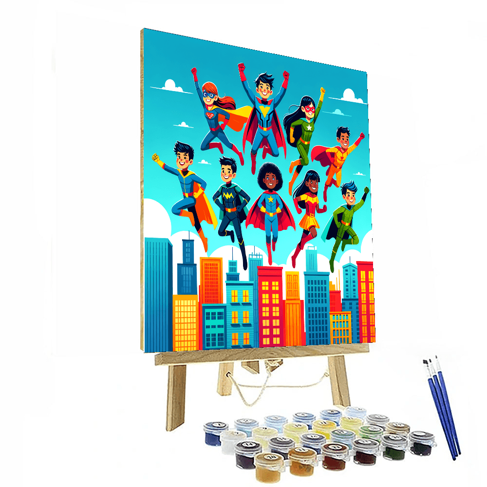 Superheroes Unite Painting By Numbers Kit
